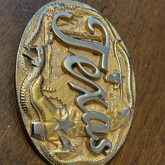 High Mesa Texas 1985 solid bronze belt buckle